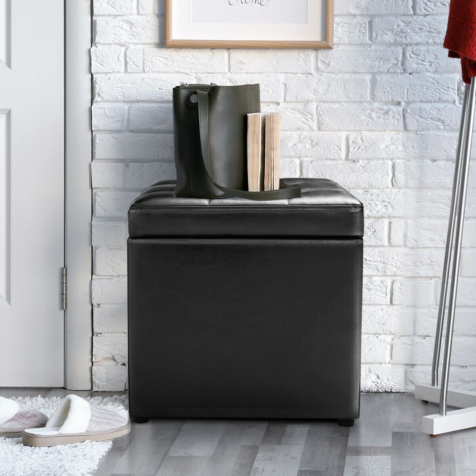 16-Inch Ottoman Pouffe with Hinge Top for Storage product image