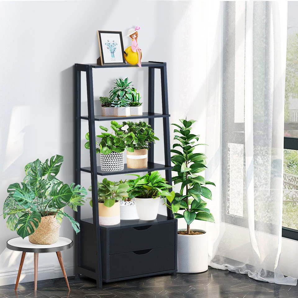 Costway 4-Tier Modern Wood Bookshelf (2-Piece) product image