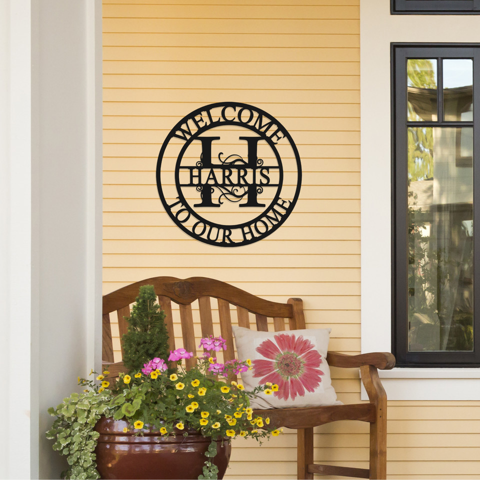 Personalized Split Letter Metal Family Sign Monogram product image