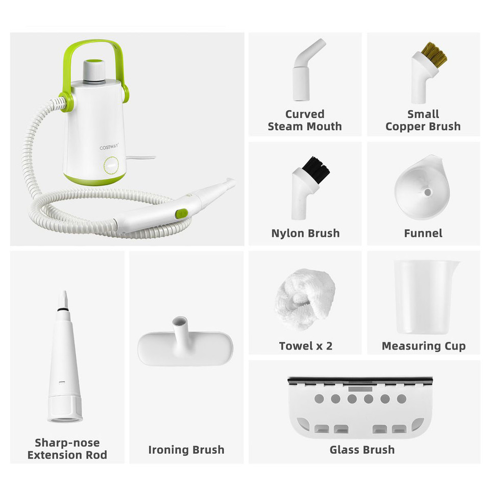 1000W Multifunction Portable Hand-Held Steam Cleaner with 10 Accessories product image