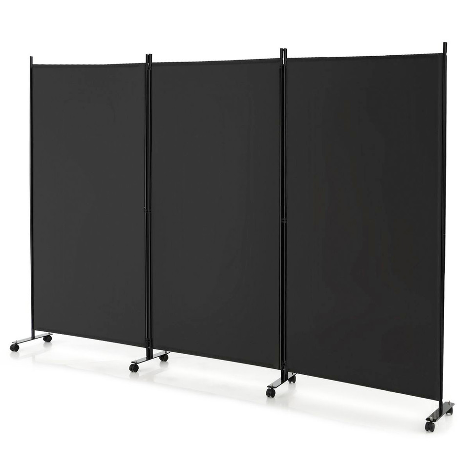3-Panel Folding Room Divider with Lockable Wheels product image