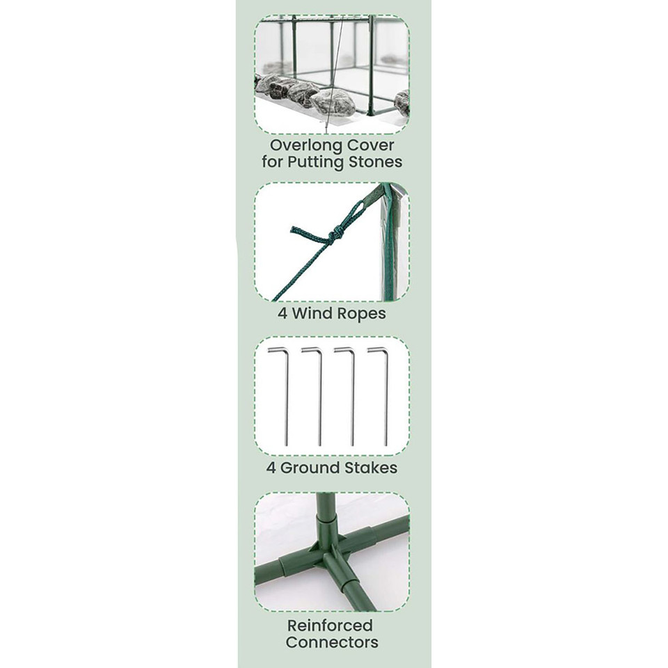Walk-in Greenhouse with 4 Tiers & PVC Cover Roll-up Zippered Door product image
