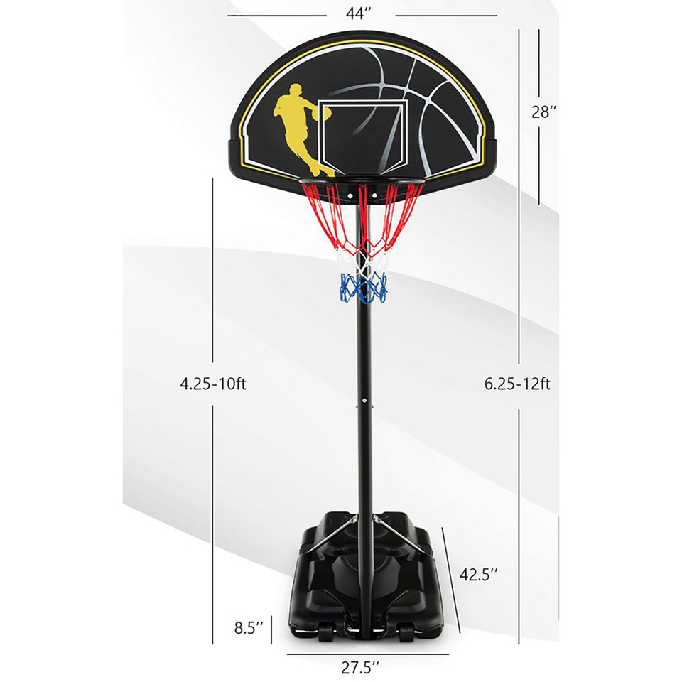 4.25-10-Foot Portable Adjustable Basketball Hoop System product image