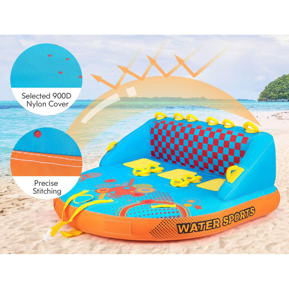 3-Rider Towable Tube for Boating Water Sports with Nylon Cover product image