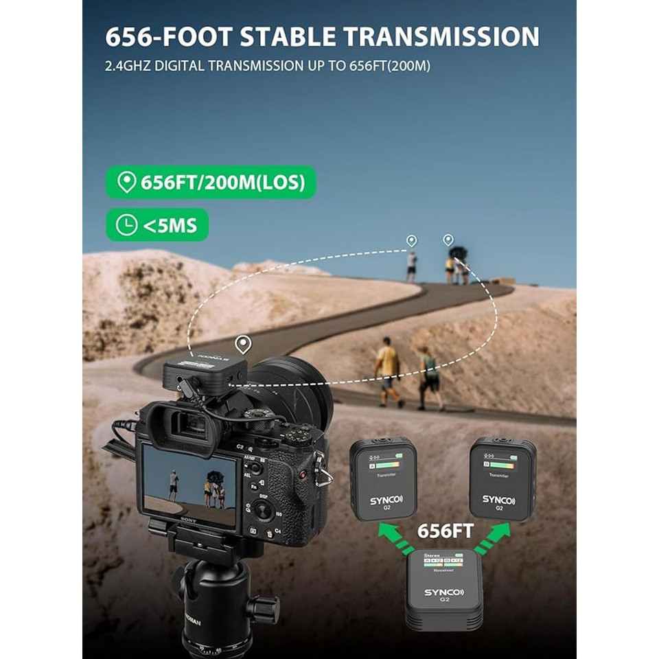 SYNCO Wireless Lavalier Microphone with 2.4G Dual Transmitter product image