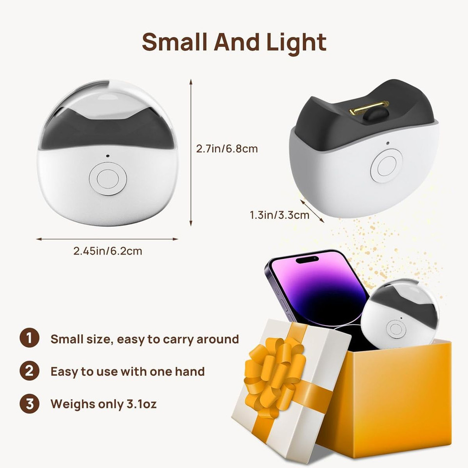 LED Light Automatic Electric Nail Clippers with Nail Debris Storage, USB Rechargeable Safety Nail Trimmer, Electric Nail File,White product image