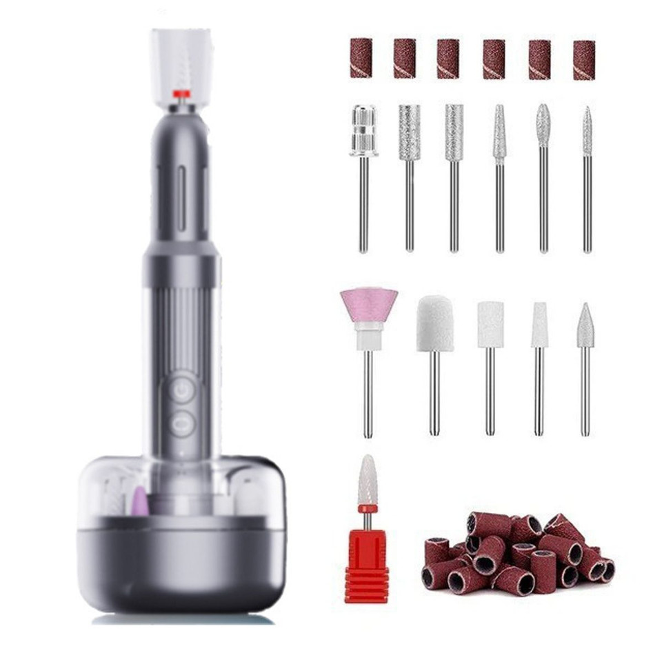 Electric Nail Drill Machine Professional,Cordless Electric Nail File,Manicure and Pedicure Kit for Grinding Polishing Trimming (Grey) product image