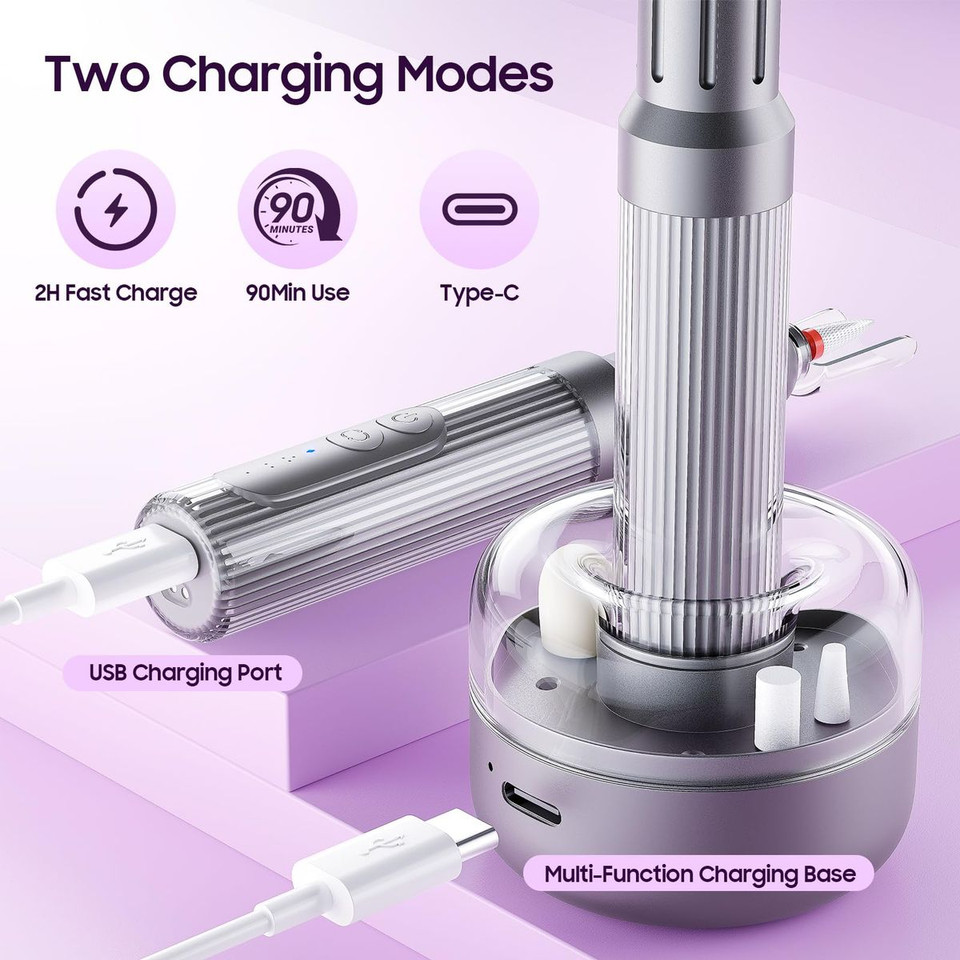 Electric Nail Drill Machine Professional,Cordless Electric Nail File,Manicure and Pedicure Kit for Grinding Polishing Trimming (Grey) product image