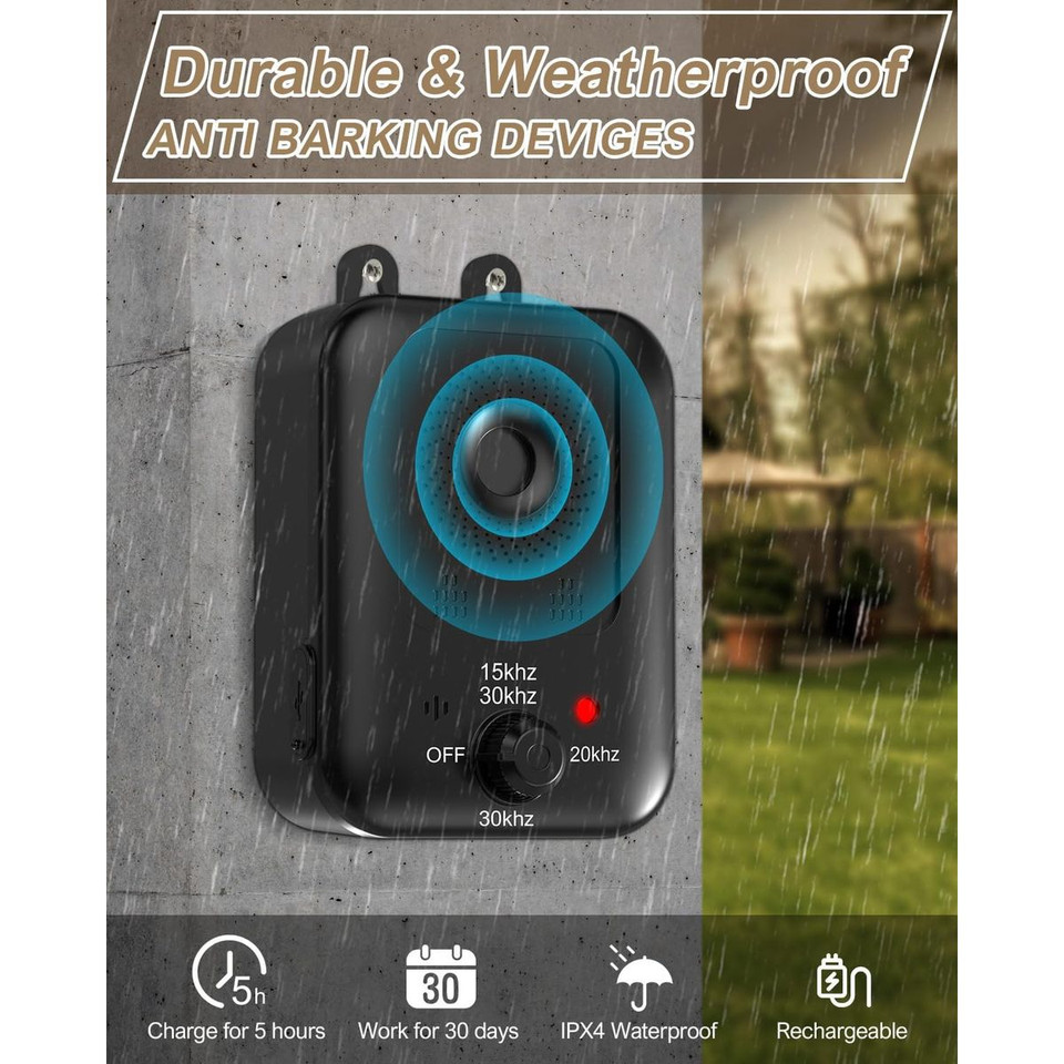Anti Bark Devices, Automatic Dog Bark Control Devices with 3 Modes, Rechargeable Ultrasonic Bark Deterrent Devices for Dogs product image