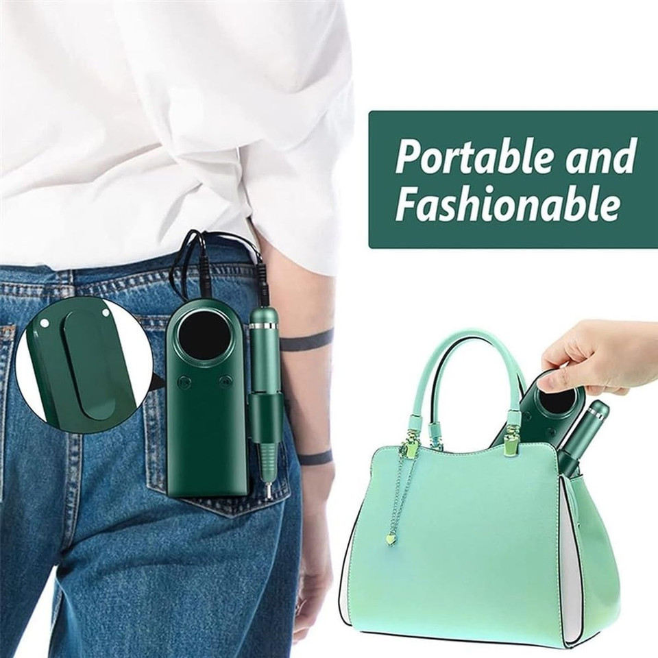 45000RPM Nail Drill Machine Rechargeable Nail File Nails Accessories Gel Nail Polish Sander Professional Tool Manicure Set Color Green product image