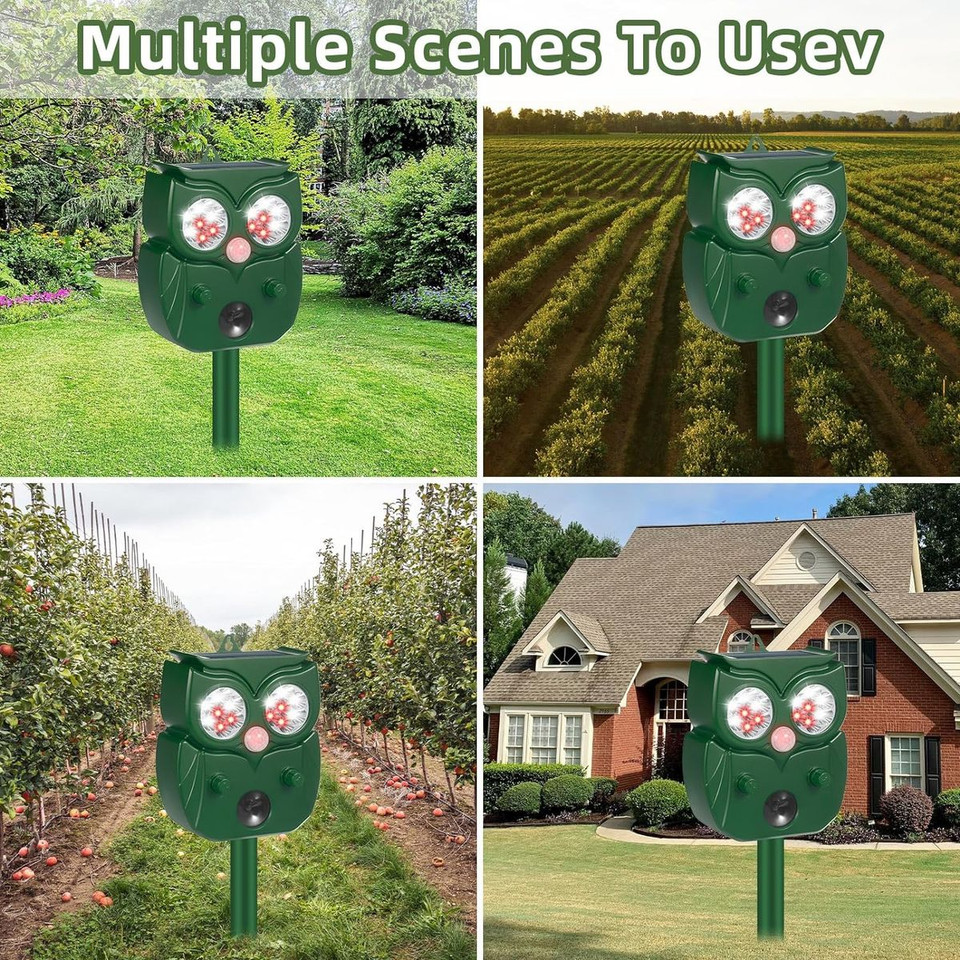 Ultrasonic Pest Repeller Outdoor,Solar Animal Repeller with Motion Sensor,Cat Deterrent,Waterproof to Repel Dogs,Raccoons,Foxes,Rabbits product image