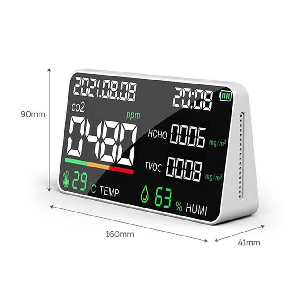 Monitor Air Quality Tester Carbon Dioxide TVOC HCHO Value Device Measuring Temperature Humidity Function Display product image