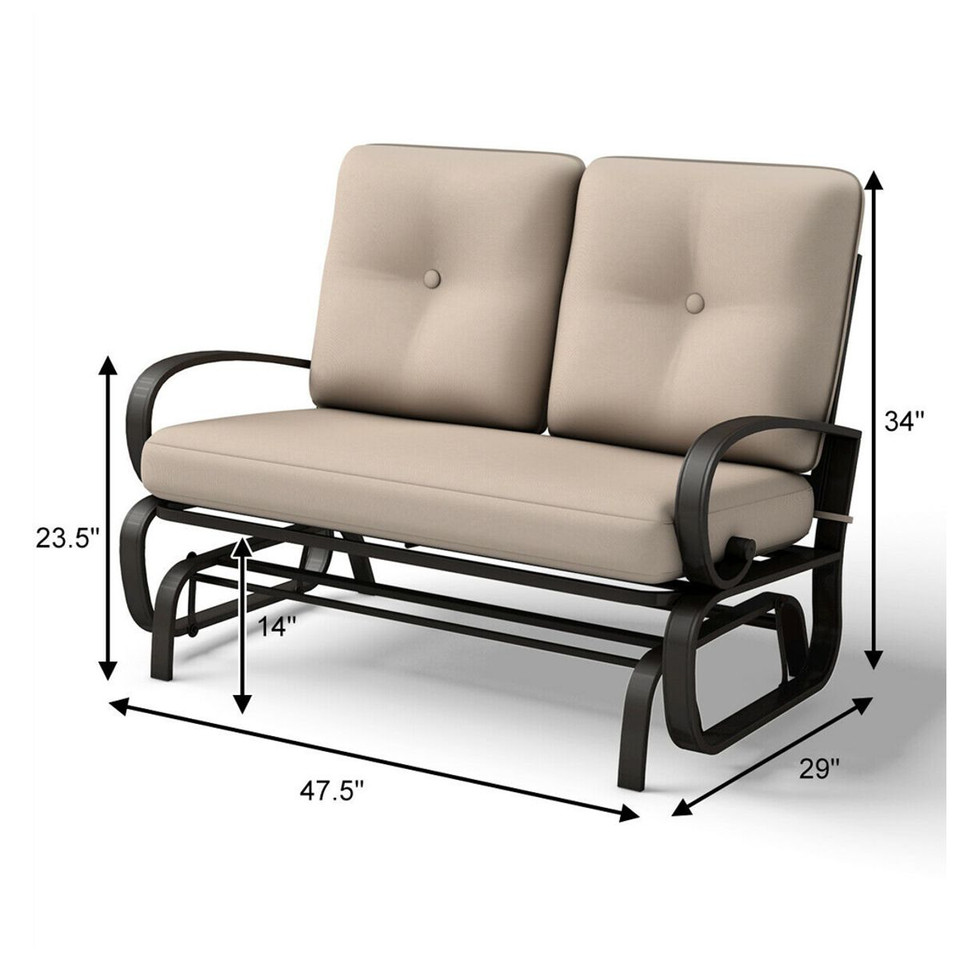 Outdoor Glider Rocker Loveseat Patio Bench  with Cushions product image