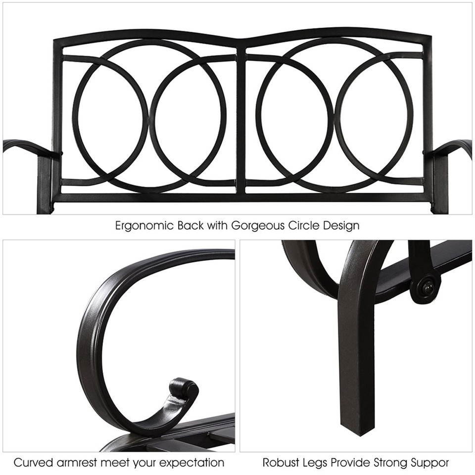 Outdoor Glider Rocker Loveseat Patio Bench  with Cushions product image