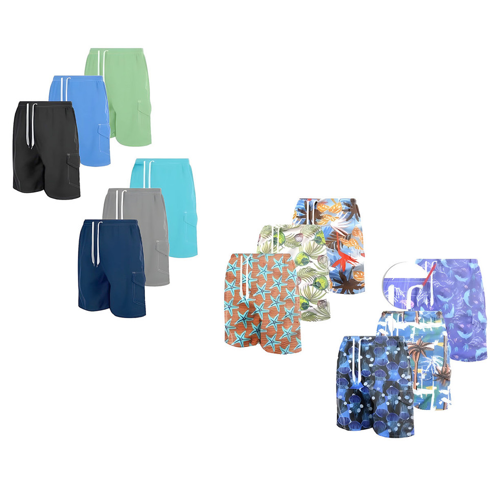 Men's Quick-Dry Swim Shorts with Cargo Pockets (3-Pack) product image