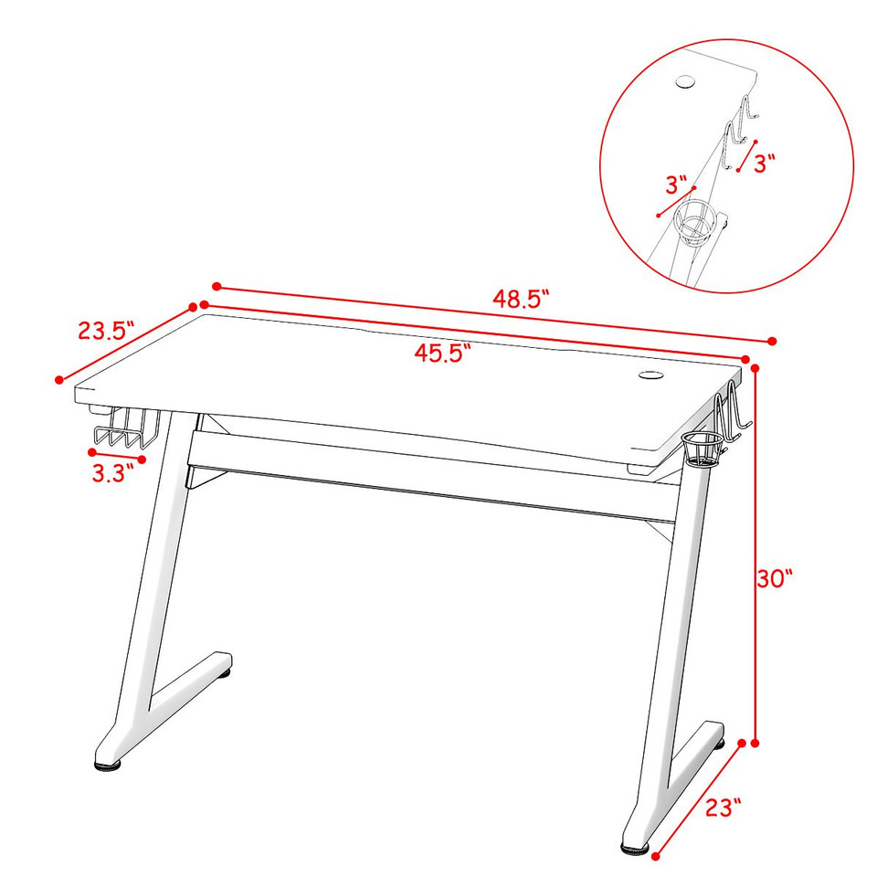 Costway Gaming Desk Z-Shaped PC Table product image