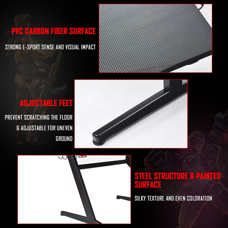 Costway Gaming Desk Z-Shaped PC Table product image