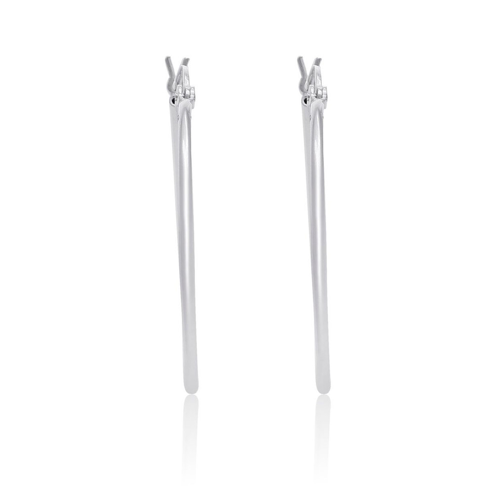 Sterling Silver 1.2mm-Wide 1-Inch Hoop Earrings product image