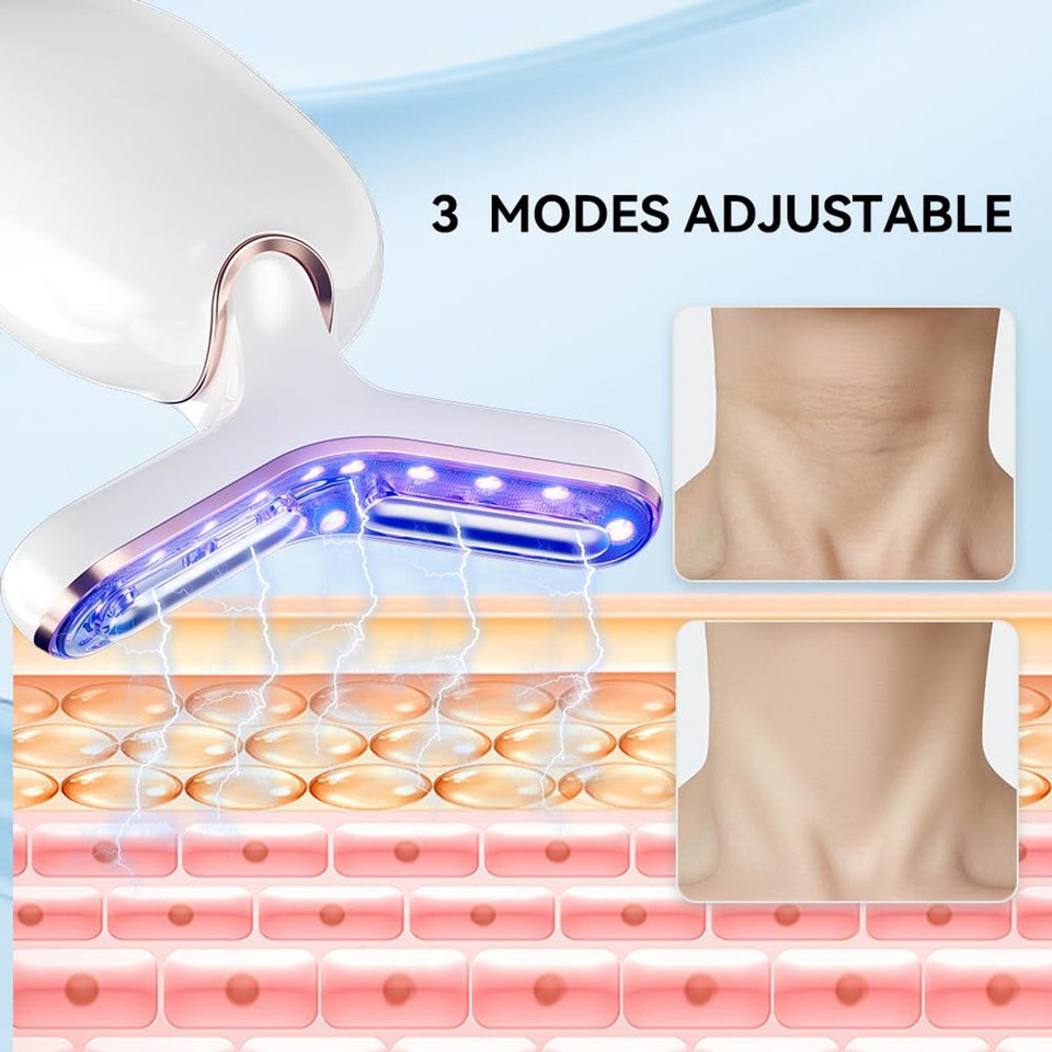 Neck Face Massager, Multifunctional Facial Massager, Rechargeable Sculpting Tool for Skin Care and Double Chin with Vibration(White) product image