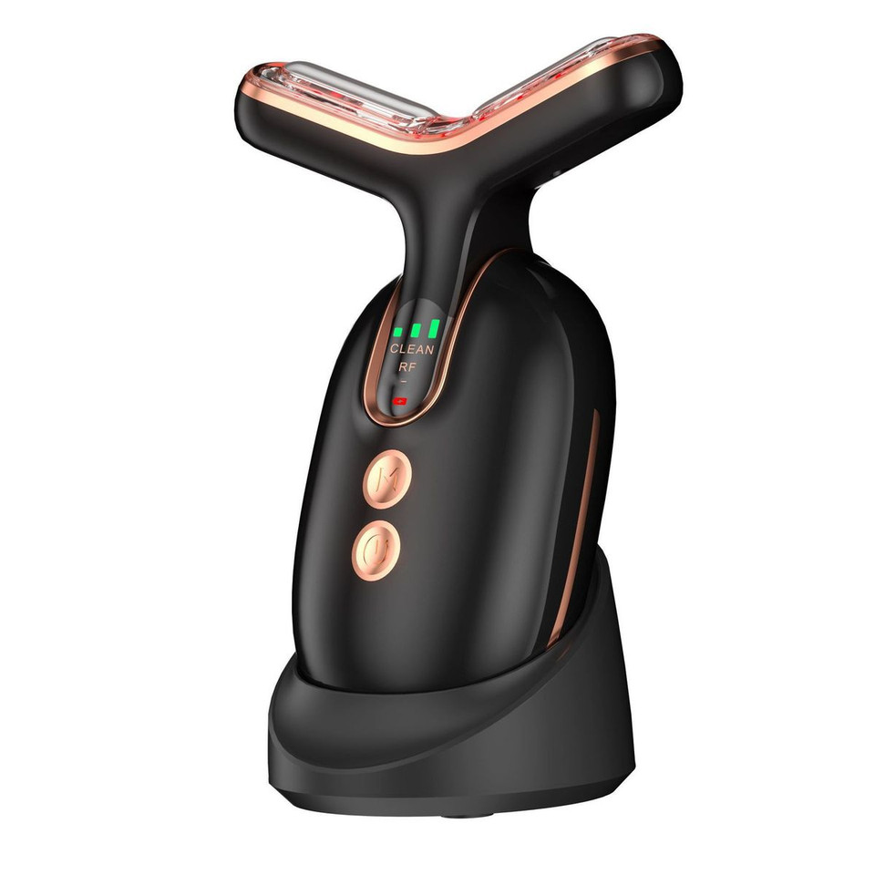 Neck Face Massager, Multifunctional Facial Massager, Rechargeable Sculpting Tool for Skin Care and Double Chin with Vibration(Black) product image