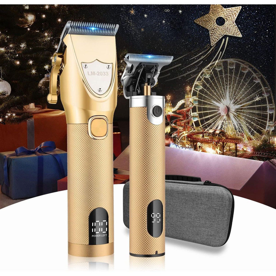 Cordless Hair Clipper, Professional Hair Clipper, Rechargeable Electric Hair Cutting Machine, Detail Trimmer (Gold) product image