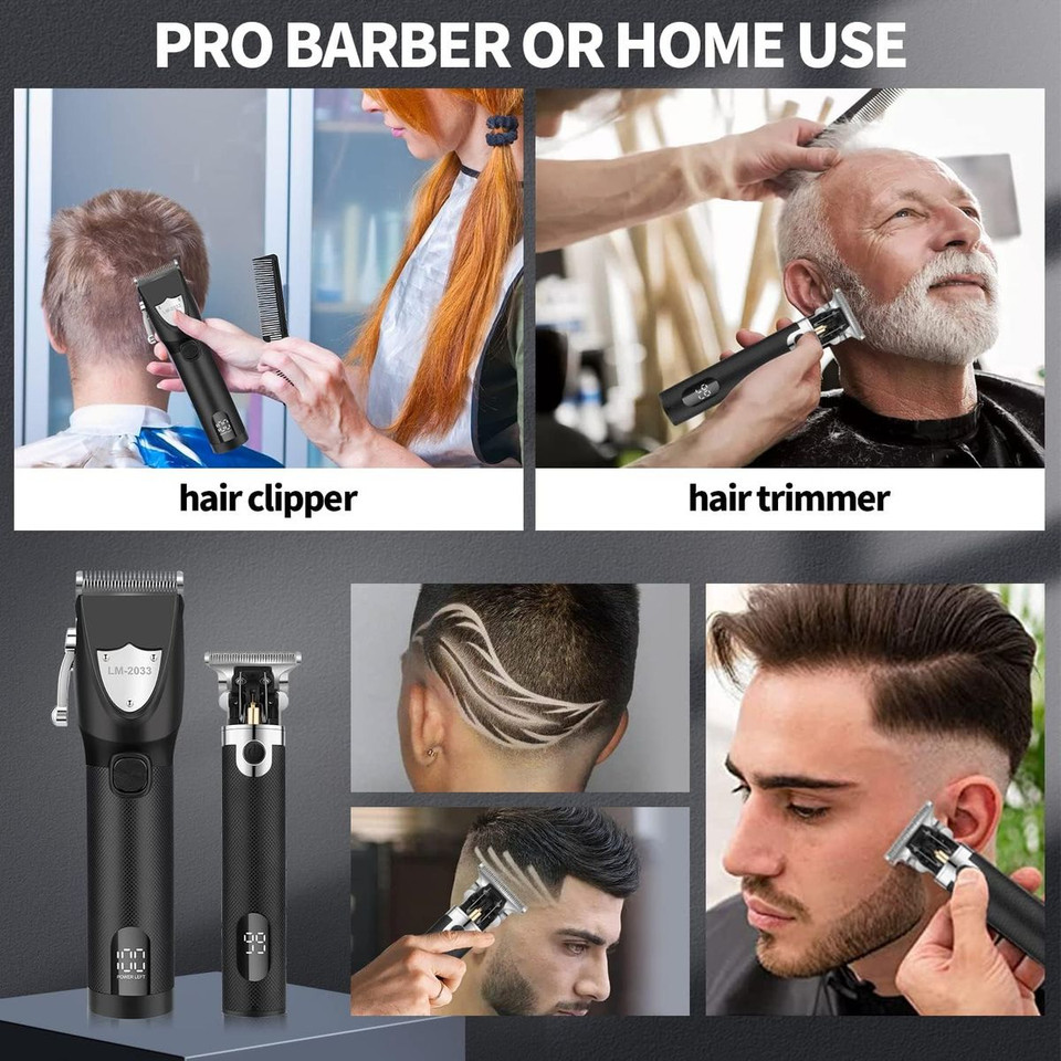 Cordless Hair Clipper, Professional Hair Clipper, Rechargeable Electric Hair Cutting Machine, Detail Trimmer (Black) product image