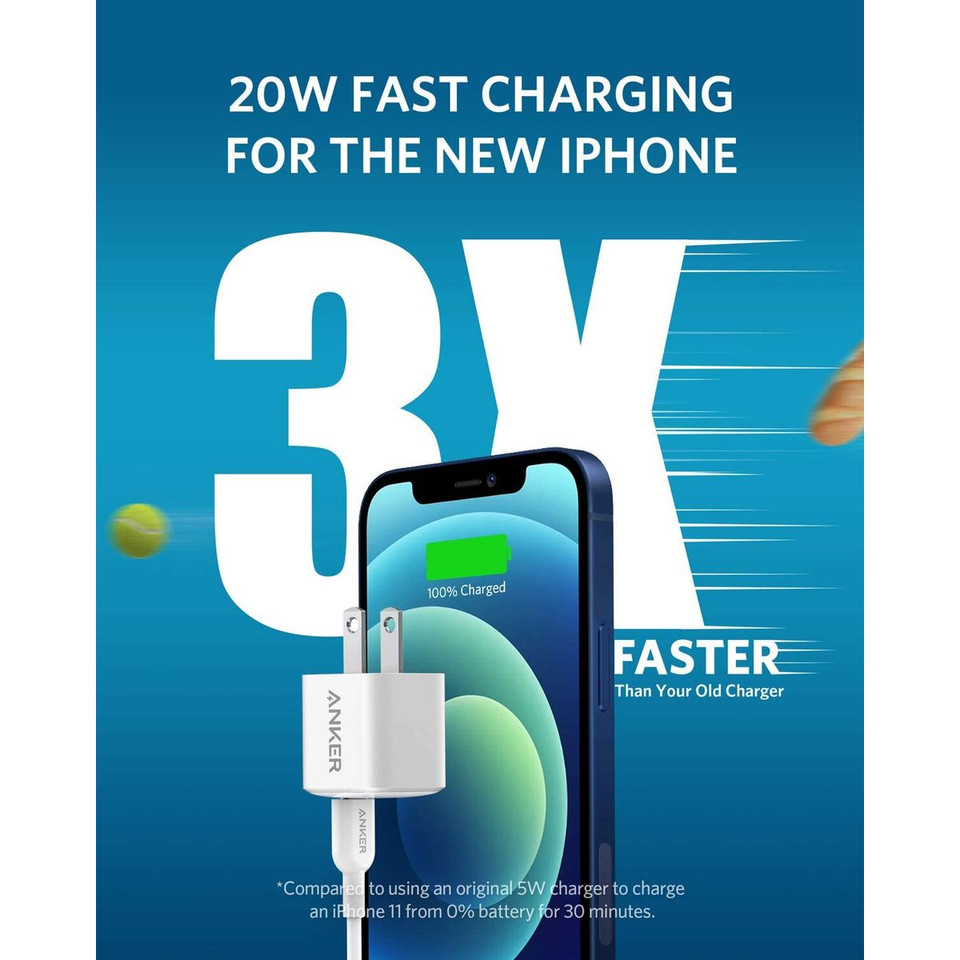Anker Powerport PD Nano 20W USB-C Fast Wall Charger (2-Pack) product image