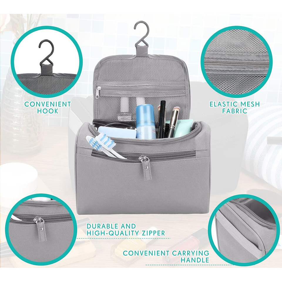 Hanging Travel Toiletry Bag with Hook (3-Pack) product image