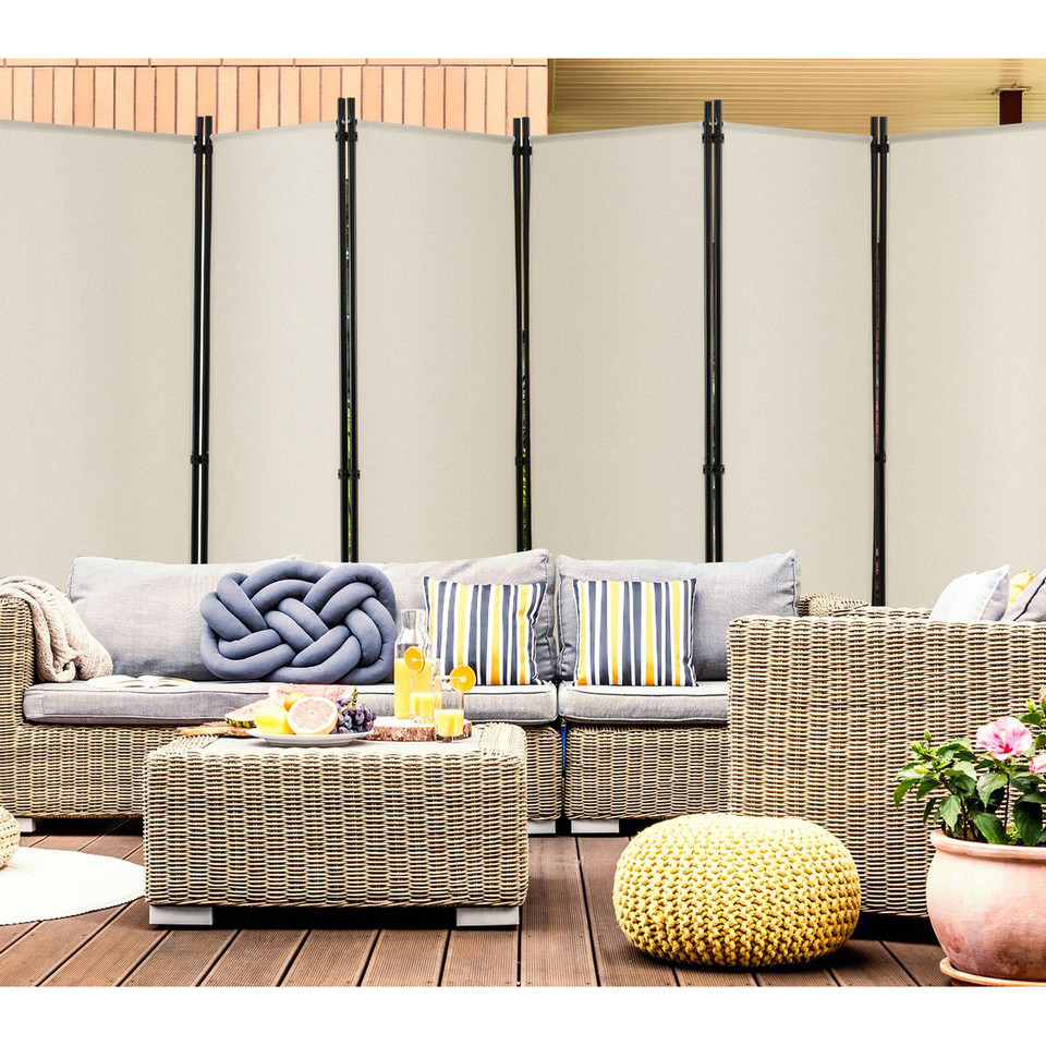 6-Panel 5.7-Foot Tall Rolling Room Divider on Wheels product image
