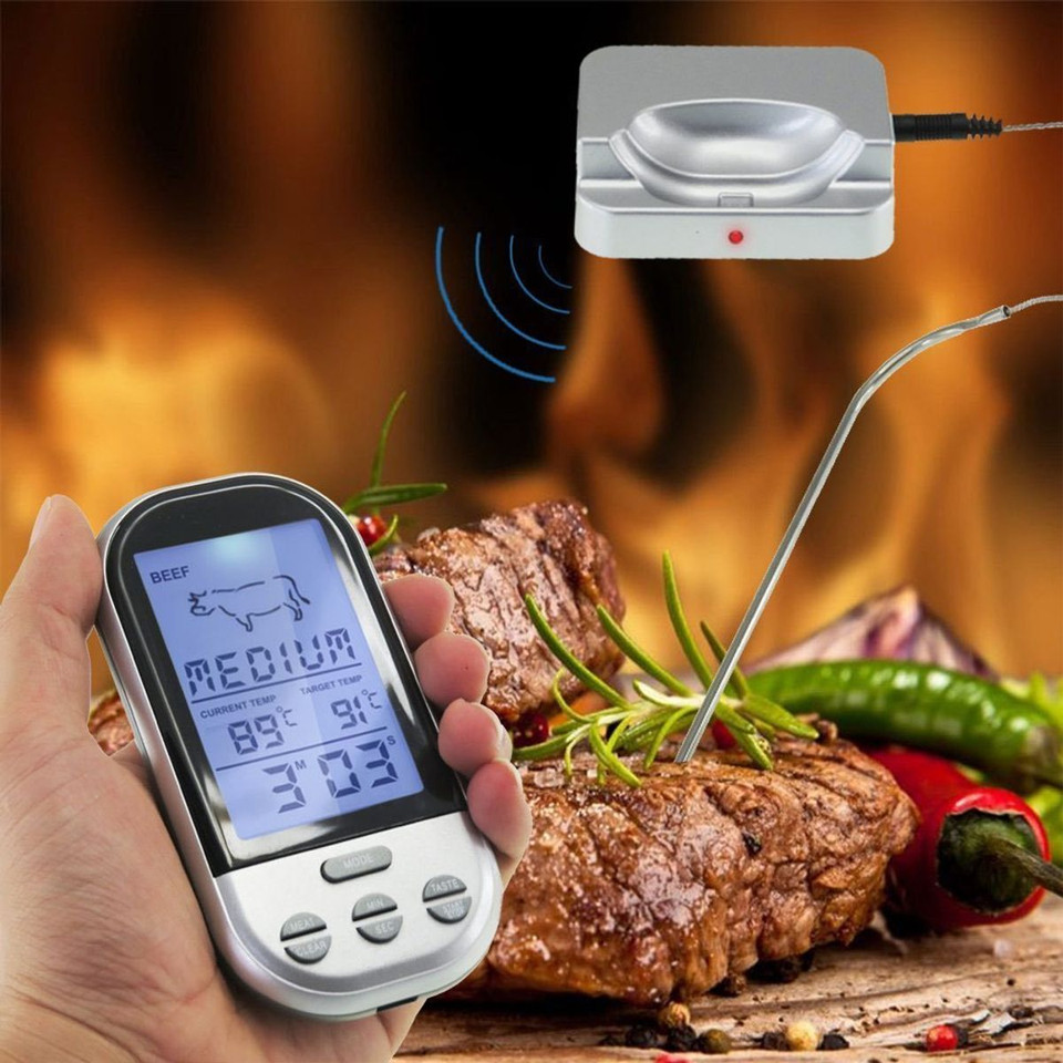 Wireless Barbecue Thermometer Electronic Kitchen Food Barbecue Meat Waterproof Thermometer product image