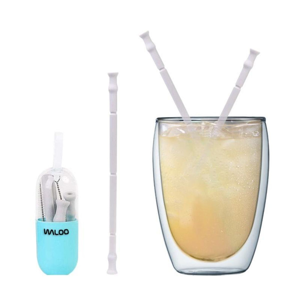 Waloo Reusable Silicone Drinking Straw with Case (4-Pack) product image