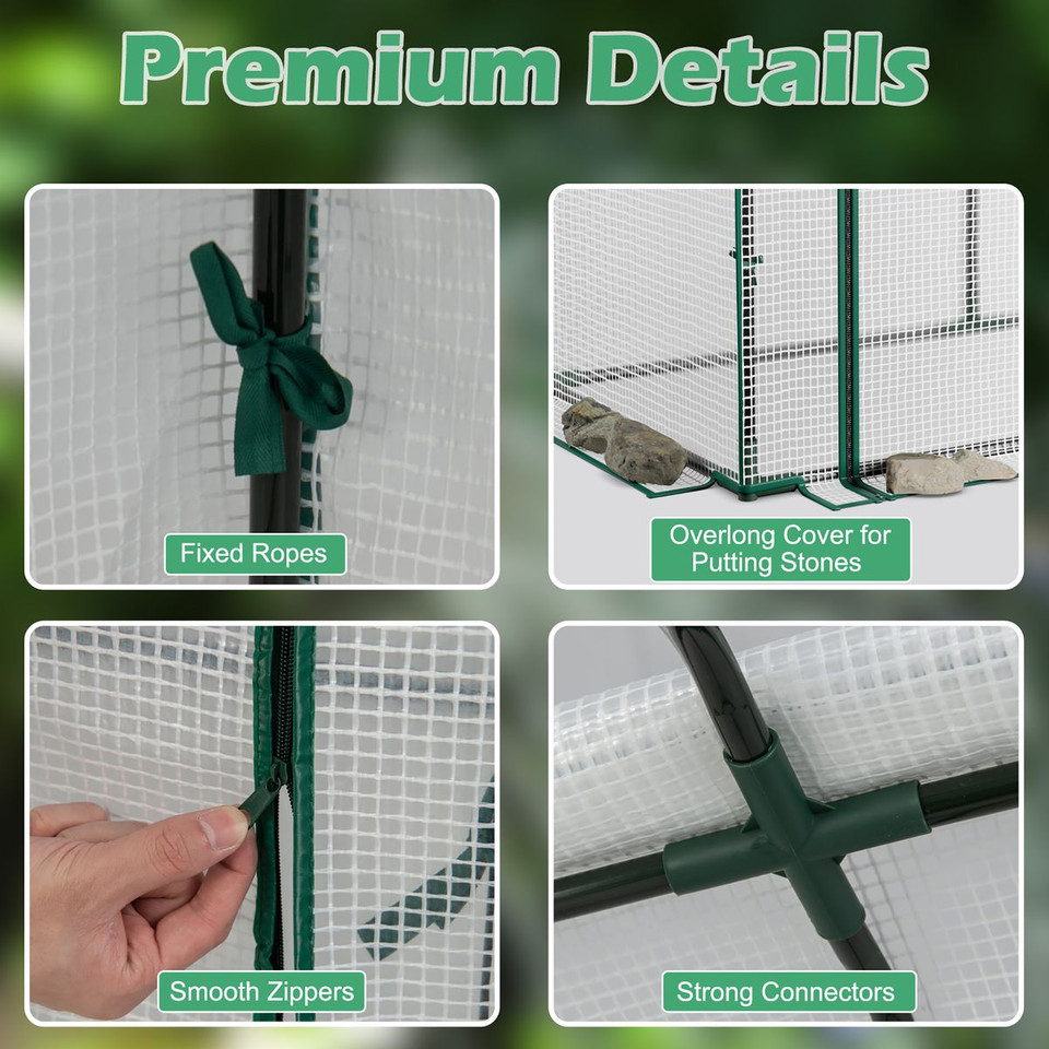 47.5 x 21.5 x 24-Inch Mini Greenhouse with Roll-up Zipper Door product image
