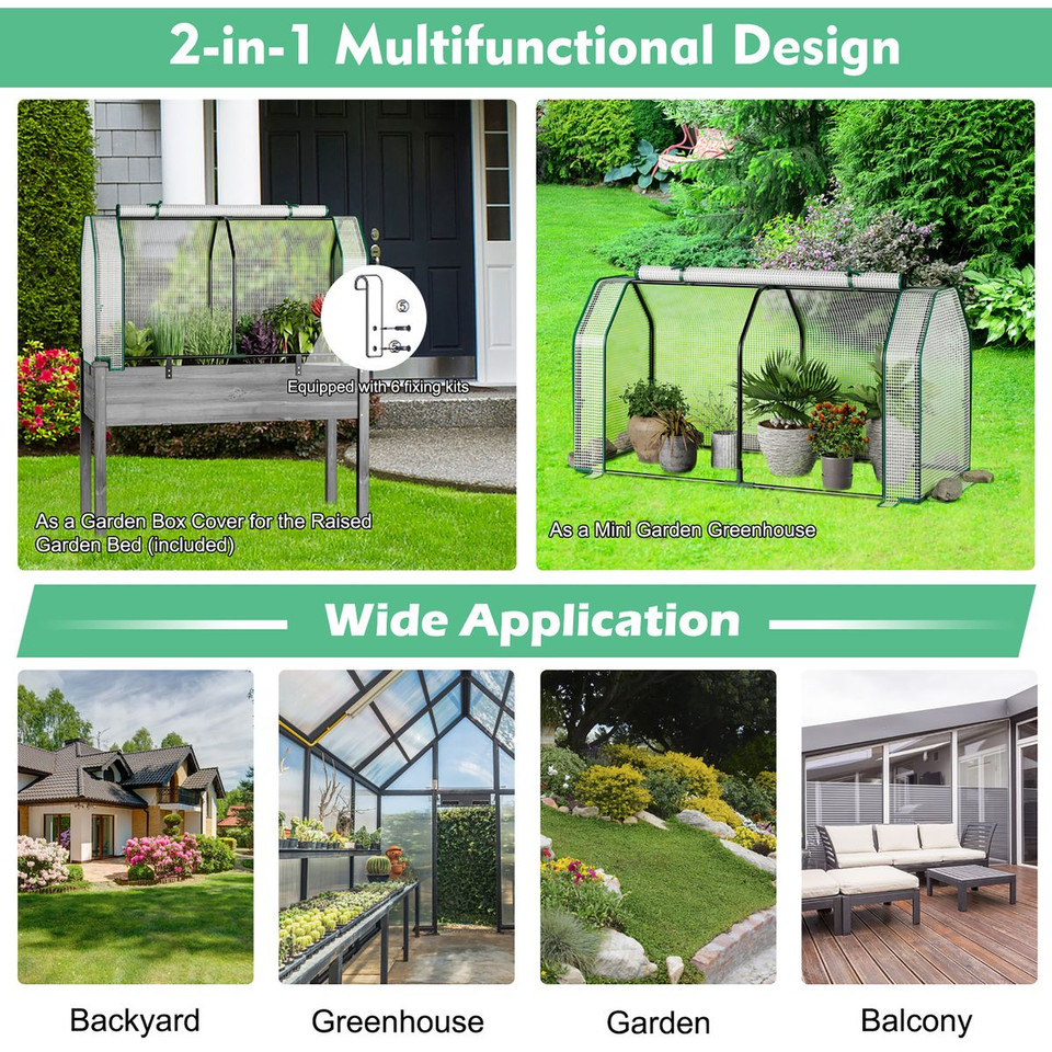 47.5 x 21.5 x 24-Inch Mini Greenhouse with Roll-up Zipper Door product image