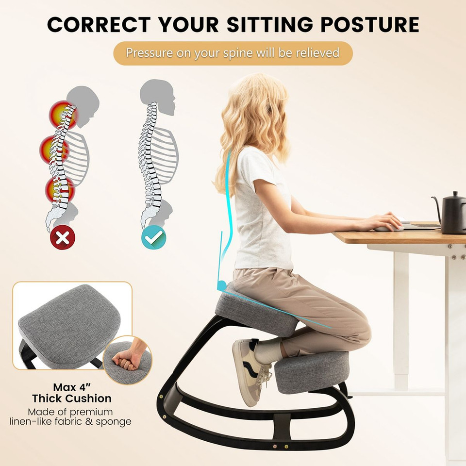 Rocking Ergonomic Kneeling Chair with Padded Cushion product image