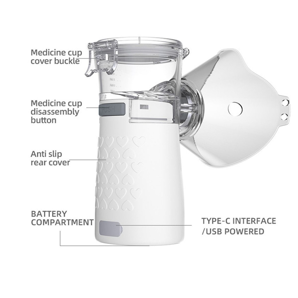 Portable Nebulizer, Effective Handheld Mesh Nebulizer Machine for Kids Teens, Breathing Machine Nebulizer Inhaler Home Use Travel Friendly product image