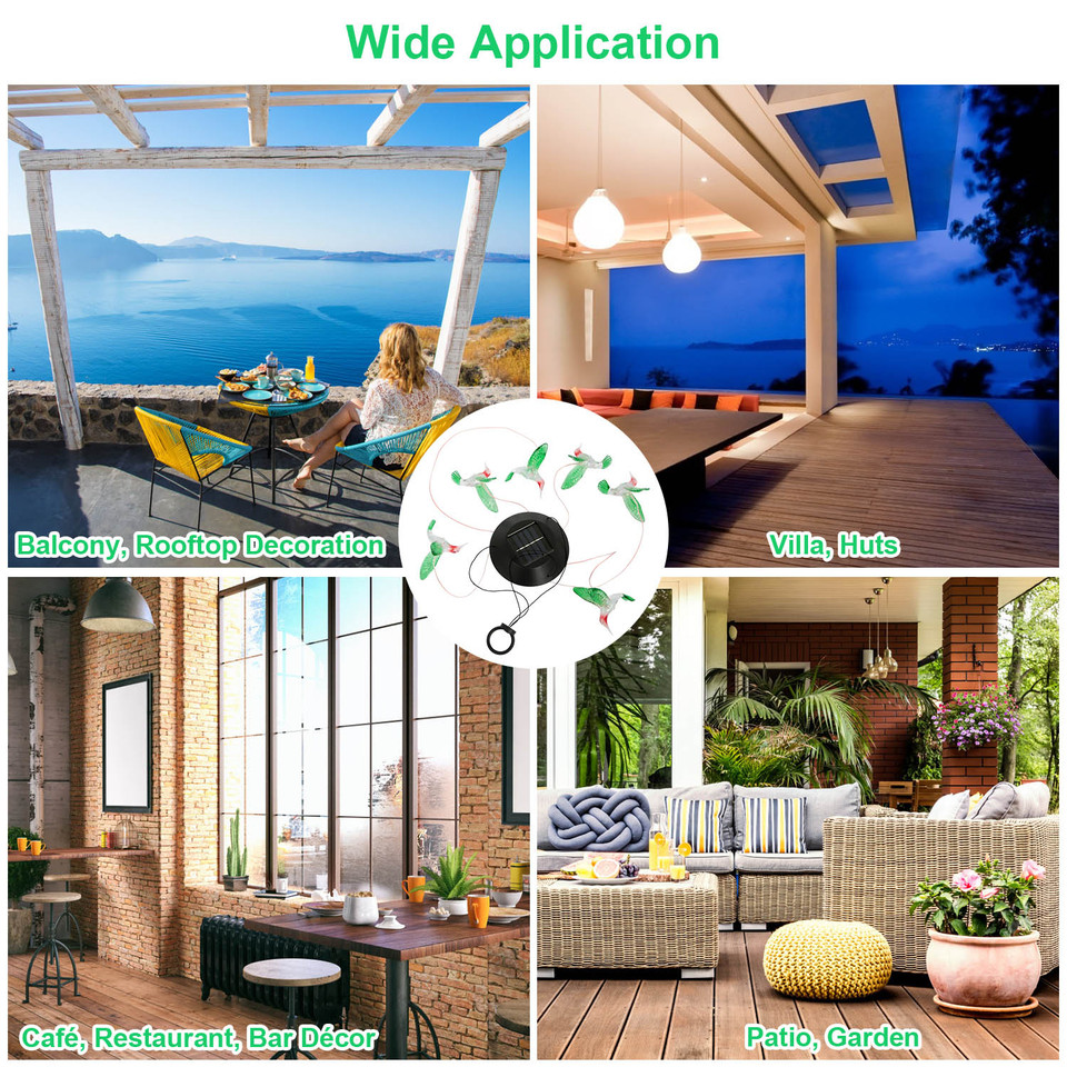 Solarek® Solar 6-LED String Light Hummingbird Wind Chime product image