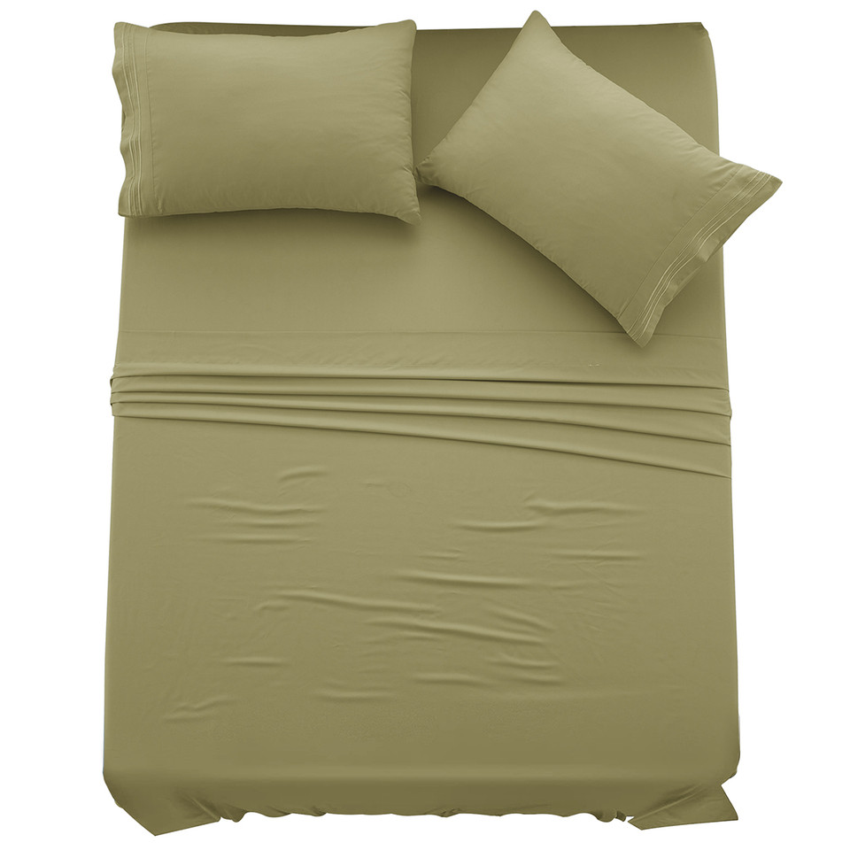 4-Piece Solid Microfiber Deep Pocket Bedding Sheet Set product image