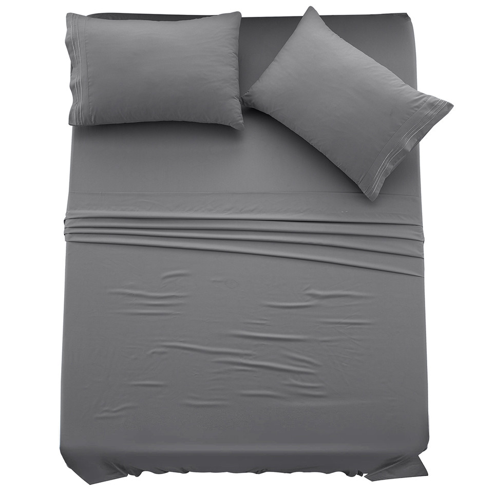 4-Piece Solid Microfiber Deep Pocket Bedding Sheet Set product image