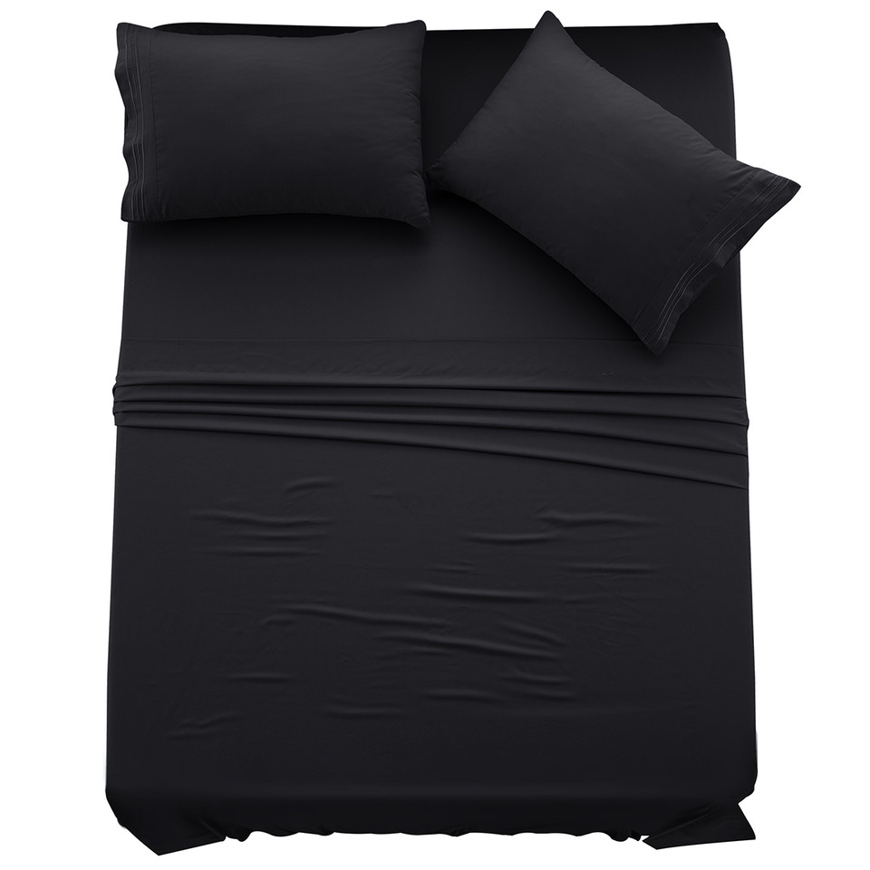 4-Piece Solid Microfiber Deep Pocket Bedding Sheet Set product image