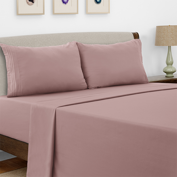 4-Piece Solid Microfiber Deep Pocket Bedding Sheet Set product image