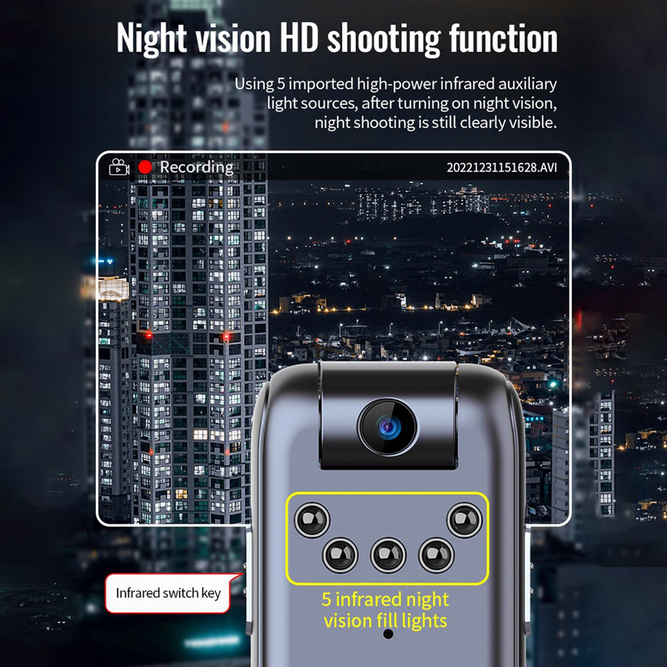 Full HD 1080P Mini Camera 180 Degree Rotating Lens IR Night Vision Body Camcorder DV Voice Recorder with 16 GB Card product image