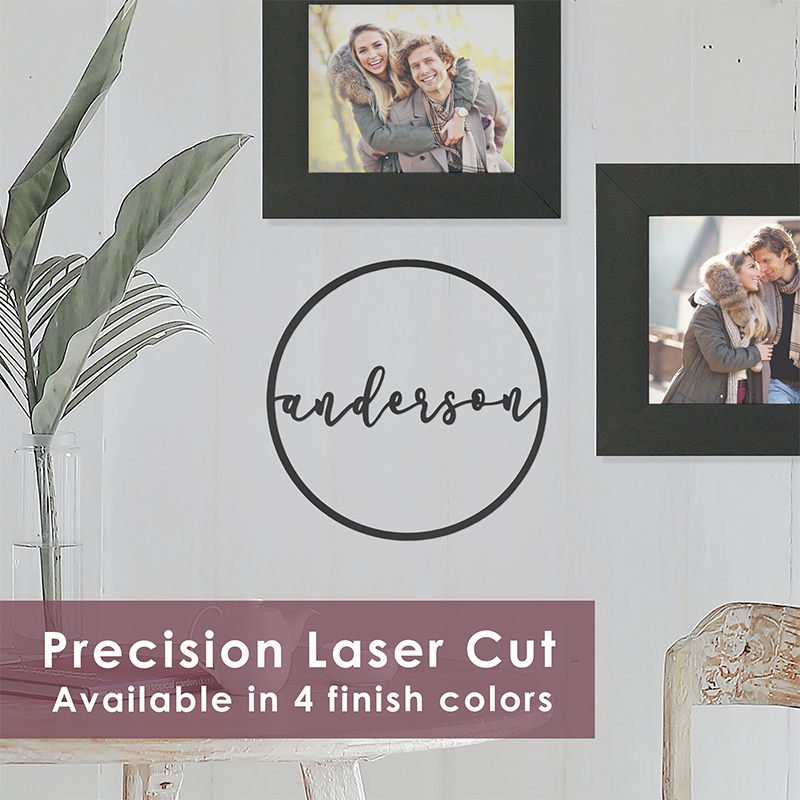 Personalized Minimalist Metal Circle Name Sign product image