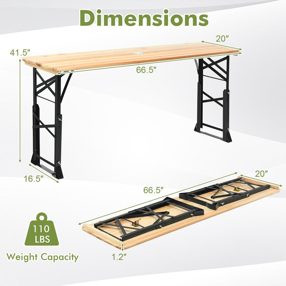 Goplus 5.5 Ft Outdoor Folding Wood Picnic Table product image