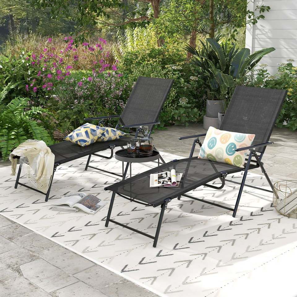 Goplus Folding Chaise Lounge Chairs (Set of 2) product image