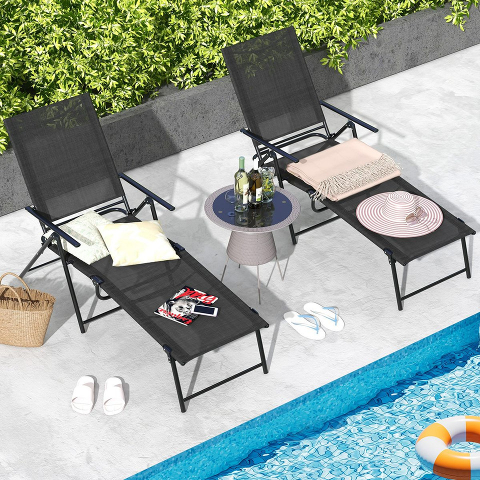 Goplus Folding Chaise Lounge Chairs (Set of 2) product image