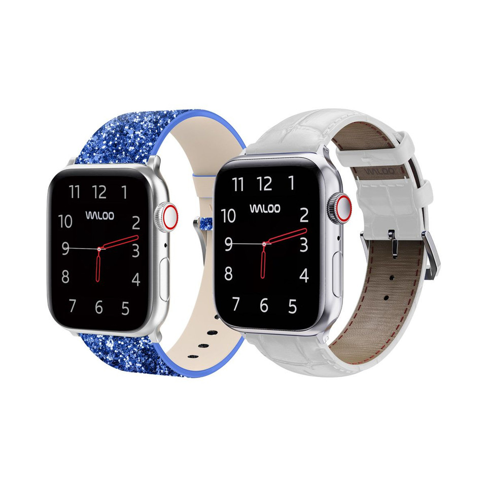 Waloo® Bling & Crocodile Leather Bands for Apple Watch (2-Pack) product image