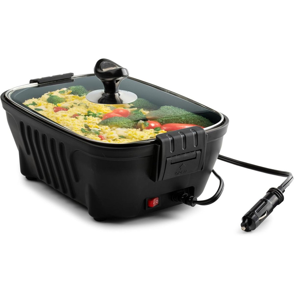 Zone Tech® 12V Portable Roaster With Glass Lid product image