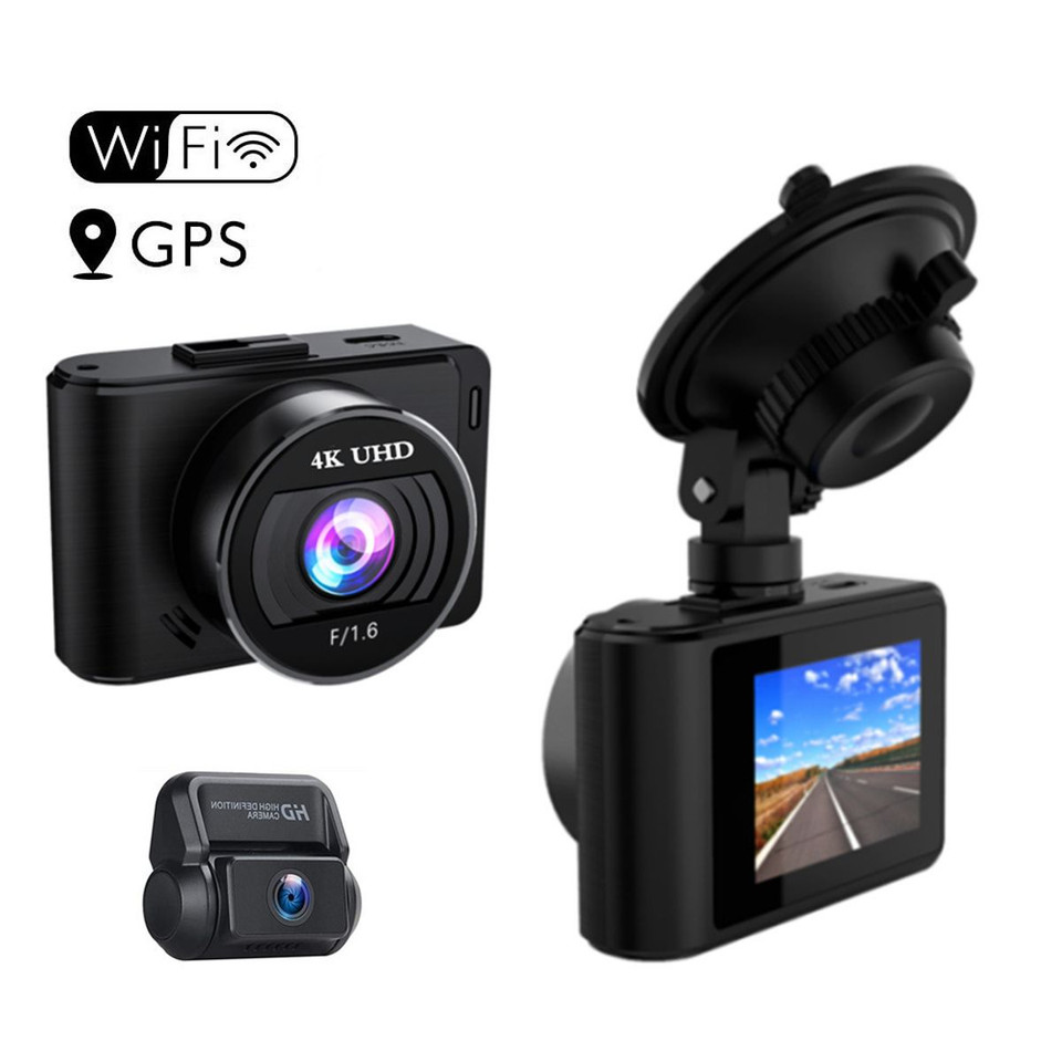 Dash Cam, 4K/1080p Front and Rear Dash Cam with Built-in WiFi, 2.5 Inch Full HD IPS Screen, Dash Cam for Cars product image