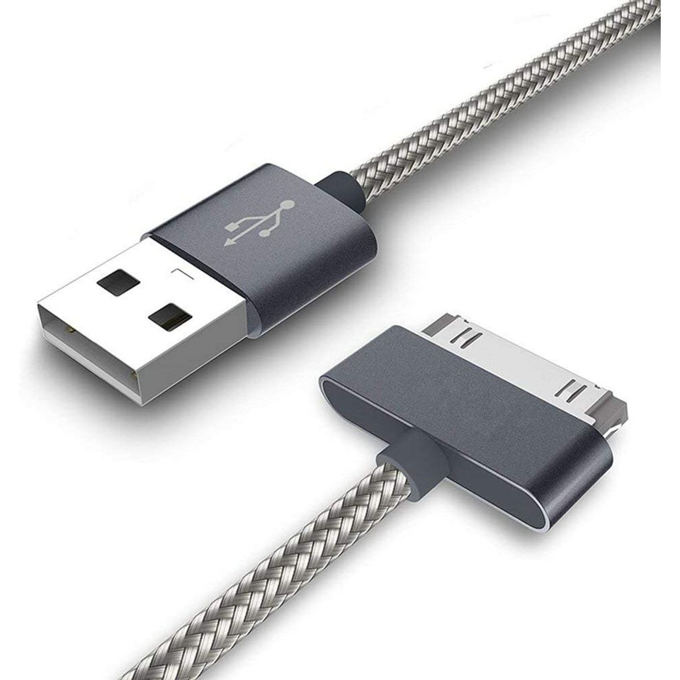iEssentials® 4-Inch 30-Pin to USB Cable, Tangle-Free, Braided (3-Pack) product image