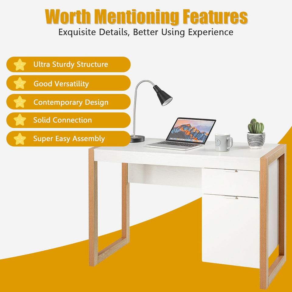 Goplus Computer Desk Workstation with Drawers product image